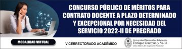 Concurso Público Contrato Docente 2022-II - por necesidad de servicio - Virtual