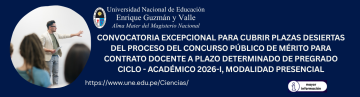 CONVOCATORIA EXCEPCIONAL PARA CUBRIR PLAZAS DESIERTAS DEL PROCESO DEL CONCURSO PÚBLICO DE MÉRITO PARA CONTRATO DOCENTE A PLAZO DETERMINADO DE PREGRADO – CICLO ACADÉMICO 2026-I