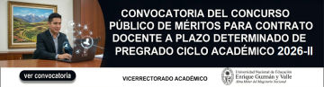 CONVOCATORIA DEL CONCURSO PÚBLICO DE MÉRITOS PARA CONTRATO DOCENTE PLAZO DETERMINADO DE PREGRADO CICLO ACADÉMICO 2026-II
