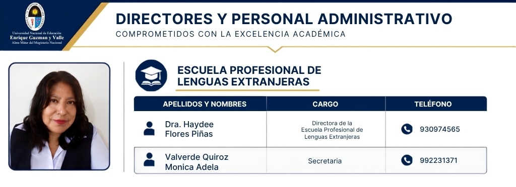 Directores y Personal Administrativo - Departamento Académico de Lenguas Extranjeras