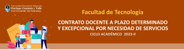 Contrato docente a plazo determinado y excepcional por necesidad de servicios 2023-II